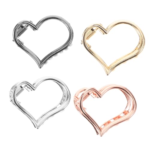 DECHOUS 4stücke Minimalistische Herz-haarklammern Für Frauen Gold Silber Roségold Und Schwarz Perfektes Accessoire Für Hochzeiten Partys Und Besondere Anlässe Für Lange Und Kurze von DECHOUS