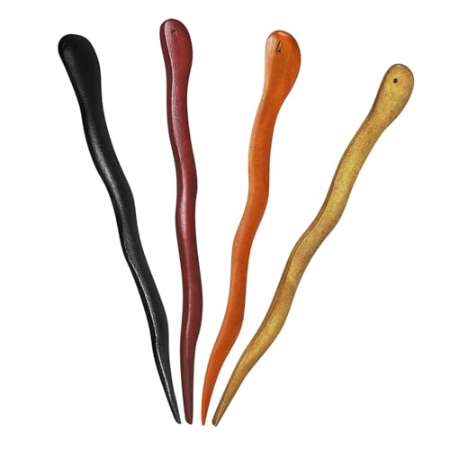 DECHOUS 4 Stück Sandelholz Haarnadeln Haarstäbe Für Dutt Stil Haarstäbe Für Frauen Zubehör China Haarstyling Zubehör Dekorative Ebenholz Retro Haarstäbchen Für Frauen von DECHOUS