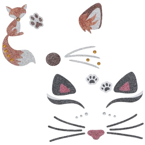 DECHOUS 4 Stücke Katze Tier Decals Aufkleber Für Handwerk Make-up Party Dekorationen Halloween von DECHOUS