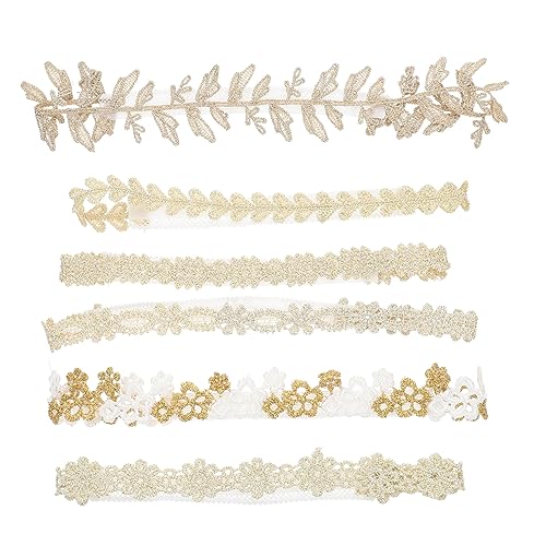 DECHOUS 6 Stück Blumenstirnband Aus Spitze Zubehör Kind Erste Kleine Mädchenstirnbänder -blumen-stirnband Haarbänder Für Mädchen Bands Party Haarbänder Für Kleine Mädchen Babys Stoff von DECHOUS