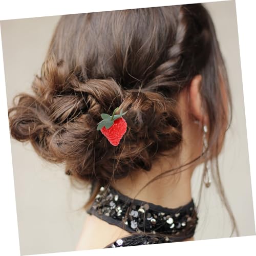 DECHOUS 6 Stück Teiliges Kleine Erdbeer haarspangen Niedliche Haarklammern aus Stabilem Material Zuverlässige Haarklammer für Frauen und Mädchen für Feines Langes Haar Vielseitiger von DECHOUS