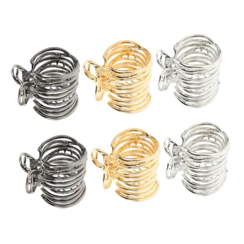 DECHOUS 6 Stück Teiliges Kleine Haarklammern für Pferdeschwanz Modische Haarspangen mit Fester Fixierung Geeignet für Dickes Haar Vielseitige Klammern in Gold Silber und Schwarz für Damen von DECHOUS