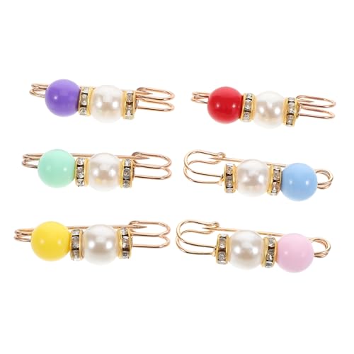 DECHOUS 6Stücke Perlenbroschen für Damen Multifunktionale Sicherheitsnadeln zur Taillenverringerung Stilvolle Anstecker für Hosen Röcke und Kleider Robust und Elegant von DECHOUS