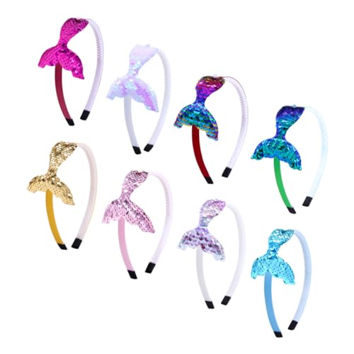 DECHOUS 8stücke Kinderstirnbänder Mit Pailletten Meerjungfrau-design Für Mädchen Haarschmuck Für Outdoor-aktivitäten Geburtstagsfeiern Karnevalsveranstaltungen Mit -details Und von DECHOUS