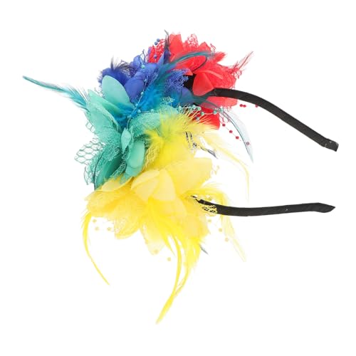 DECHOUS Blumenhaarschmuck Damen Feder haarband Verstellbar Eleganter Kopfschmuck für Karneval Halloween Hochzeit Festliche Partys und Fotoshootings von DECHOUS