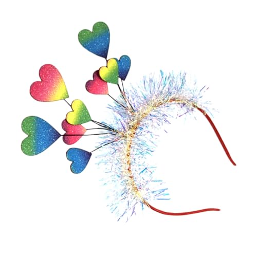 DECHOUS Buntes Regenbogen-Herz Haarreif Für Damen – Festliches Haaraccessoire Mit Konfetti-Design Für Valentinstag Und Hochzeitsfeiern – Trendiges Stirnband Im Herz Style von DECHOUS