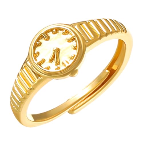 DECHOUS Verstellbarer Damenring Metall Minimalistischer Fingerring für Frauen Schmuck für Partys und Alltag von DECHOUS