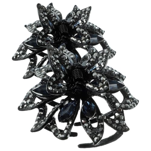 DECHOUS Elegante Blüten Rhinestone Haarklammern Für Frauen Rutschfeste Haarklammern Für Kleine Pferdeschwänze Stilvolles Haarstyling Zubehör Mit Glitzersteinen von DECHOUS