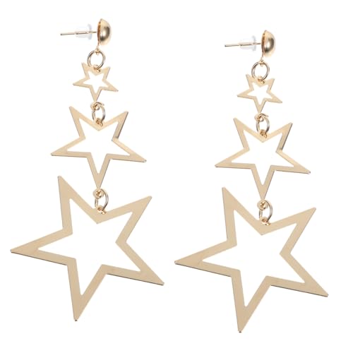 DECHOUS Minimalistische Stern ohrringe aus Metall Dangle Ohrschmuck Langlebig und Komfortabel Modisch für Damen Alltag und Besondere Anlässe Stilvoller Look mit Stern design von DECHOUS