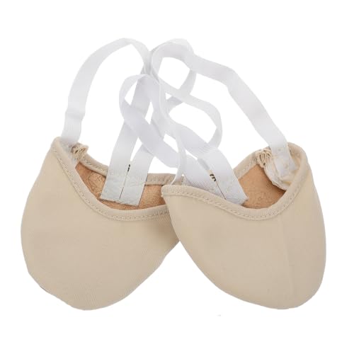 DECHOUS Modern Dance Schuhe Damen Ballettschläppchen Halbsohle Stretch Gymnastikschuhe rutschfest Hautfarben S Für Bauchtanz Latein Tänze von DECHOUS