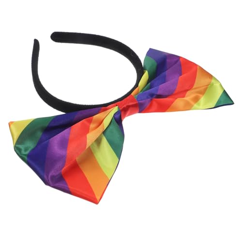 DECHOUS Regenbogen Stirnband Für Erwachsene Bunt Dehnbares Haarband Mit Schleifenverzierung Aus Stoffmaterial Passt Für Verschiedene Kopfgrößen Für Pride-paraden Und Partys von DECHOUS