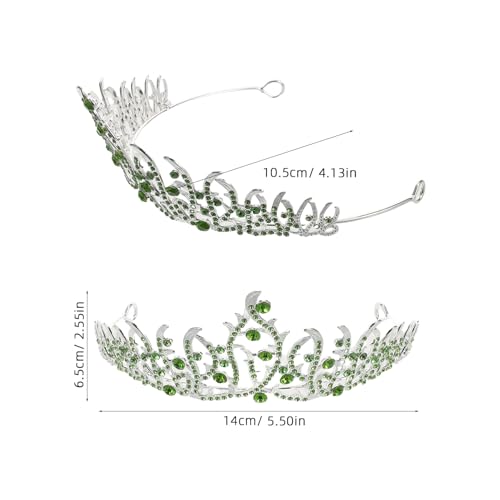 DECHOUS Rhinestone Tiara Krone Damen Brautschmuck Grün Leichtes Elegantes Haarband für Hochzeit Geburtstag Party Prom Glänzendes Diadem für Prinzessinnen und Festliche Anlässe von DECHOUS
