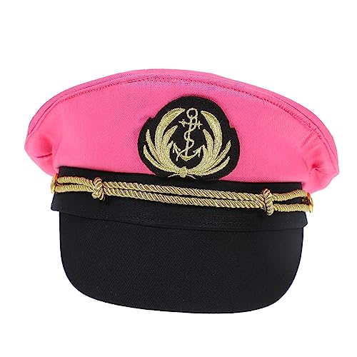 DECHOUS Kapitänshut Für Erwachsene Mit Stickdesign Für Cosplay Party Und Bühnenauftritt Nautisches Accessoire Für Bootsfahrten Und Nautische Events von DECHOUS