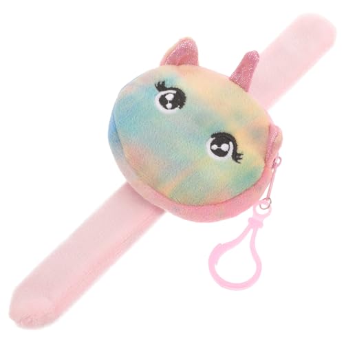 DECHOUS Unicorn Slap Bracelet mit Plüsch Verstellbares Schnapparmband Multifunktionale Geldbörse für Mädchen Niedliches Partygeschenk für Dschungel und Einhorn Mottopartys von DECHOUS