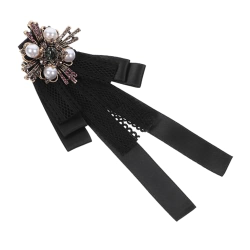 DECHOUS Schleifenbrosche Damen Imitation Perle Spitze Anstecknadel für Kleidung Elegant Bowknot Brosche für Blusen und Kleider Luxuriöses Design für Verschiedene Anlässe von DECHOUS