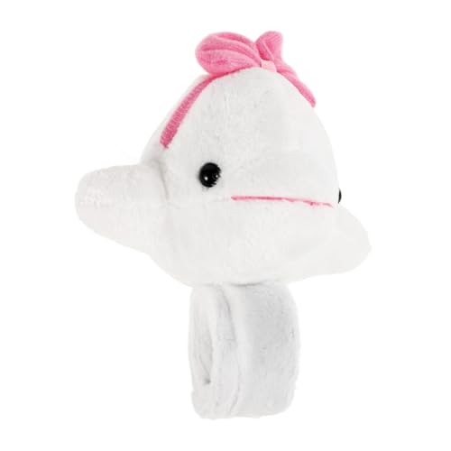 DECHOUS Weiches Plüsch Slap Armband Weißer Wal Cartoon Wristband Kuscheliger Snap Bracelet Leicht Tragbar Gefüllt Party Geschenk Wristband von DECHOUS