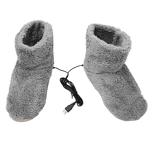 DECOMELODY 1 Paar Warme Schuhe Paar Massagegeräte Warme Socken Für Damen Hausschuhe Füße Wiederaufladbares Heizkissen Warme Schuhe Für Fußflusen Grau von DECOMELODY