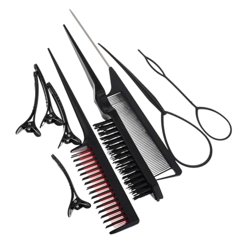DECOMELODY 1satz Professionelles Haarstyling-set Mit Teilen Schwarzer Kamm Friseur-werkzeuge Für Präzise Frisuren Für Männer Und Unterwegs Sanfte Entwirrung Und Effektives Toupieren von DECOMELODY