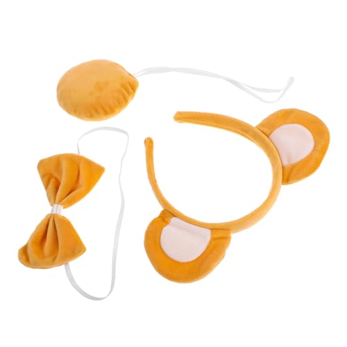 DECOMELODY 1 Set Bärenohren Stirnband Mit Fliegen Niedliches Bärenhaarband Erwachsene Halloween Kostüm Haarschmuck Weihnachtsfeierzubehör Photo Booth Prop Für Männer Frauen von DECOMELODY