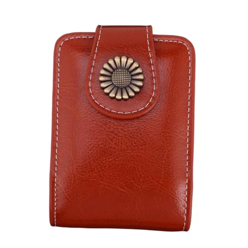 DECOMELODY 1 Stück Lippenstift Etui mit Spiegel PU Leder Kosmetiktasche Tragbarer Lippenstift Halter in Weinrot Eleganter Make Up Organizer für für Unterwegs von DECOMELODY