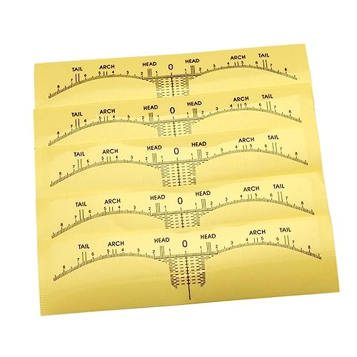 DECOMELODY 10 Stück Einweg Augenbrauen Ruler Sticker Präzise Augenbrauenformungswerkzeuge für Makeup Messungen Leicht und Einfach zu Verwenden für Reisen und Anfänger von DECOMELODY