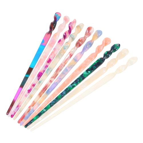 DECOMELODY 10 Stück Teiliges Chinesische Haarnadeln aus Leichtem Acetat Praktische und Langlebige Haarstäbchen mit Einzigartigem Retro Design für Frauen und Mädchen zur Festen Fixierung und von DECOMELODY