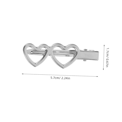 DECOMELODY 10 Stück Teiliges Damen Metall Haarspangen Herzform Silber Kleine Haarklammern für Mädchen Seitliche Clips Modisches Haarstyling Zubehör Charmante und Süße von DECOMELODY