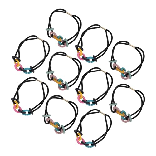 DECOMELODY 10 Stück Teiliges Elastisches Haarspiral Bunte Haargummis Knick für Haartypen Mädchen und Damen Ponytail Halter Modisch Langlebig Tragbar von DECOMELODY