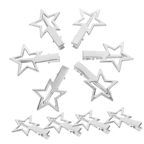 DECOMELODY 10 Stück Teiliges Metall Haarspangen Sternform Langlebig Sicherer Modisch Damen Haarschmuck Vielseitig für und Unordentliches Haar Silber von DECOMELODY