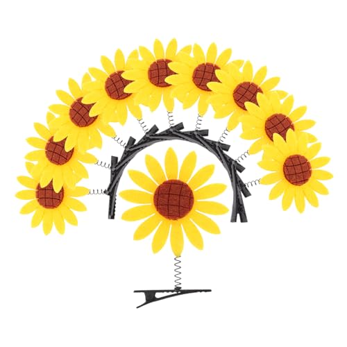 DECOMELODY 10 Stück Teiliges Sonnenblumen Haarklammern für Mädchen Leichte Formbeständige Haarclips Modischer Blumenschmuck Langlebige Haarklammern für Alltag und Besondere Anlässe von DECOMELODY