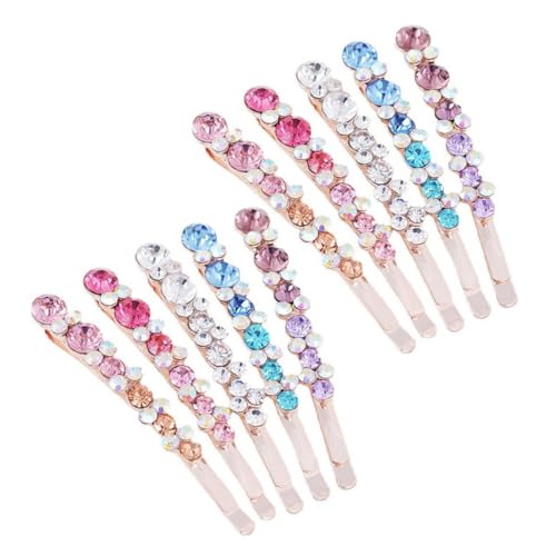 DECOMELODY 10 Stück Teiliges Strass Haarspangen für Damen Glänzende Haarklammern für Hochzeiten Geburtstagsfeiern und Fotoshootings Robuste und Stilvolle Haarschmuck Accessoires Weiß Blau von DECOMELODY