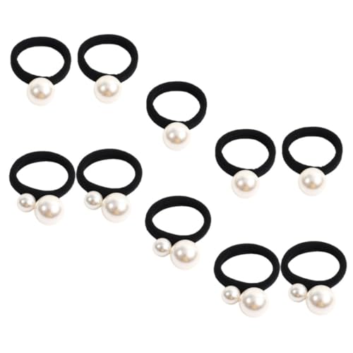 DECOMELODY 10 Teiliges Perlen Haargummi Elastische Große und Kleine Perlen Haarbänder Robuste Nahtlose Mädchen Haarschmuck Dekorative Pferdeschwanz Halter für Partys und Alltag von DECOMELODY