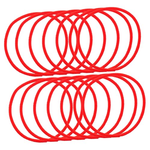 DECOMELODY 100 Stück Elastische Haargummis Rote Haargummis für Mädchen Kleine Haarbänder Nahtlos Weiche Haarbänder Für Dickes Haar Strapazierfähige Haarschmuck Zubehör Alltag und Party von DECOMELODY