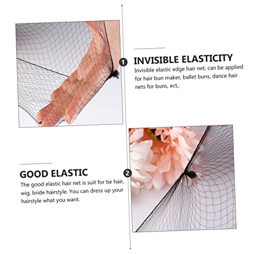 DECOMELODY 100 Stück Nylon Haarnetze Schwarz Unsichtbares Elastisches Mesh Haarnetz Haarschmuck für Duttabdeckung Leichtes Atmungsaktives Haarnetz für Damen Gastronomie und Tanz von DECOMELODY