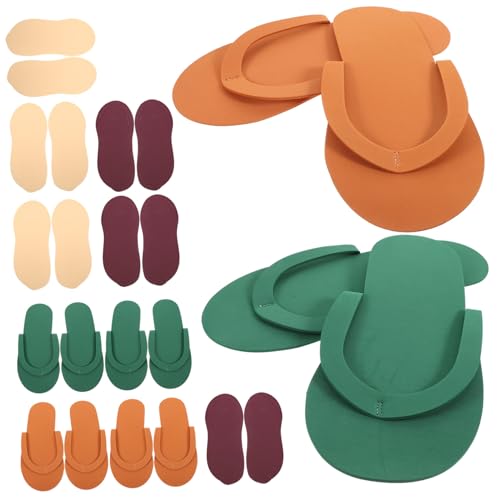 DECOMELODY 12 Paare Einweg Maniküre Hausschuhe aus Strapazierfähigem EVA und Bequem für Salon Spa Hotel Reise und Zuhause Damen Pediküre Slipper Zufälliger Stil von DECOMELODY