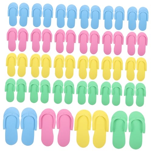 DECOMELODY 12 Paare Faltbare Duschschuhe aus EVA Schnell Trocknend Rutschfeste Badeschlappen für Damen und Herren Leichte Tragbare Hotel und Reise Hausschuhe in Blau Grün Gelb von DECOMELODY