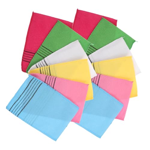 DECOMELODY 12 Stück Teiliges Koreanische Peeling Badetücher aus Grob Strukturiertem Material Langlebig und Robust für Tiefenreinigende Hautpflege Leicht und Kompakt für Sauna Spa von DECOMELODY