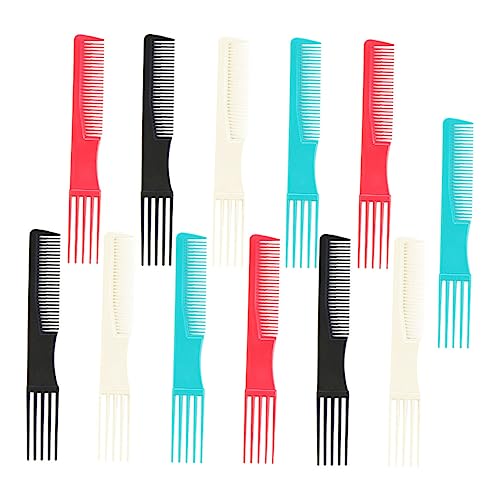 DECOMELODY 12st Haarkamm Mit Fünf Zinken Beheizter Haarkamm Ratte Spritz Styling Nadelschwanzkamm Toupierkamm Mit Spitzhacke Schwanzkämme Männer Haarkamm Friseure Clip Glatt Zubehör Plastik von DECOMELODY