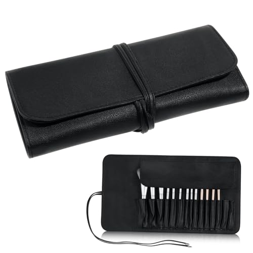 DECOMELODY 15 Stück PU Kosmetiktasche Damen Fächer Makeup Organizer Tragbar Leicht Reiseaufbewahrung Kosmetiktasche für Business Camping Auto von DECOMELODY