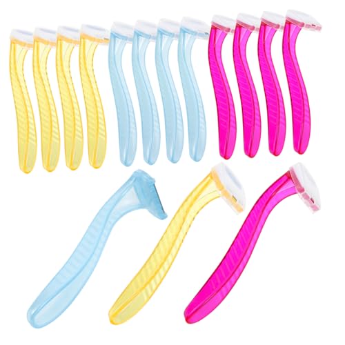 DECOMELODY 15 Stück Teiliges Manuelles Damen Haarentfernungsset Hautschonender Körperhaartrimmer für Beine Achseln Bikinizone Sanftes Rasieren mit Präzisen Klingen Farblich Sortiert Rot Gelb von DECOMELODY