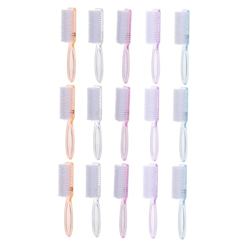 DECOMELODY 15 Stück Teiliges Nagelbürsten Langem Griff Langlebige Hand Fußnagelreiniger Bunte Transparente Farben für Maniküre Pediküre Nagelstaubentfernung für Damen Herren Vielseitig von DECOMELODY