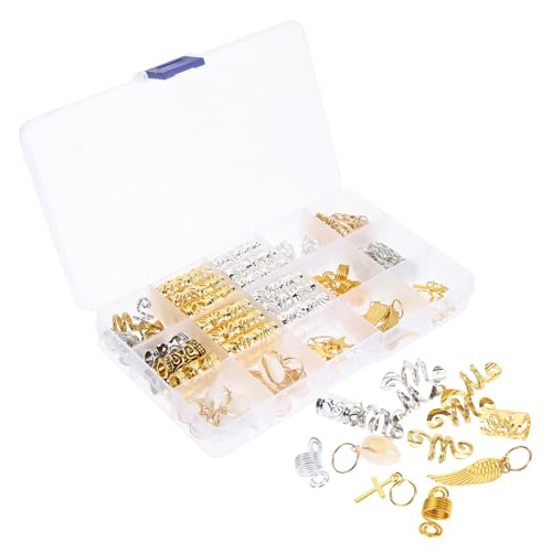 DECOMELODY 159 Stück Teiliges Haar schmuck Zöpfe Verstellbare Dreadlock ringe und Haar Sicherem Metall Vielseitig für Alltag Party und Besondere Anlässe Einfach Anzubringen Tragen von DECOMELODY