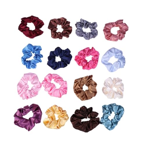 DECOMELODY 16 Stück Teiliges Haargummi aus Festem Elastischem in Gemischten Farben Strapazierfähige Haarbänder für Damen und Mädchen Stilvolle Pferdeschwanzhalter mit Einfachem Design für von DECOMELODY