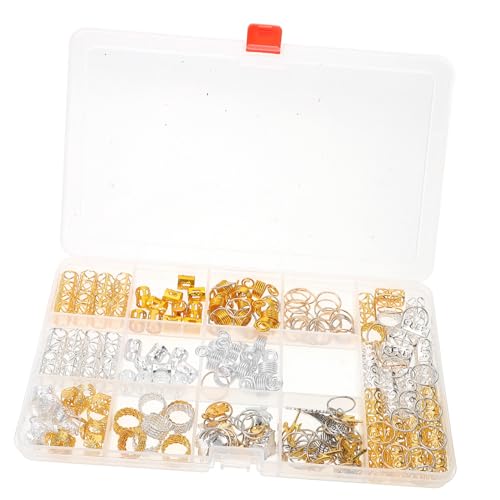 DECOMELODY 185 Stück Teiliges Dreadlock Haar Schmuck Langlebige Flexible Zopfringe aus Gold silberner Legierung Vielseitige Haar accessoires für Frauen Geeignet für Partys Hochzeiten von DECOMELODY