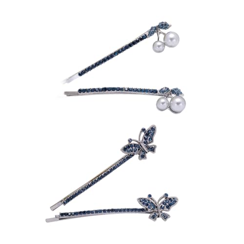 DECOMELODY 2 Paare Haarklammern mit Schmetterlings design Strassbesetzte Haarspangen für Damen Stilvolle Haarschmuck accessoires für Party Cosplay Bühnenauftritte Geschenkidee von DECOMELODY