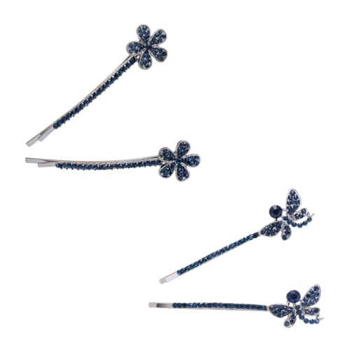 DECOMELODY 2 Paare Strass Haarklammern Schmetterling Haarspangen für Frauen und Mädchen Funkelnde Haaraccessoires Hochzeit Braut Stilvolle Bobby Pins Einfach zu Tragen und Vielseitig von DECOMELODY