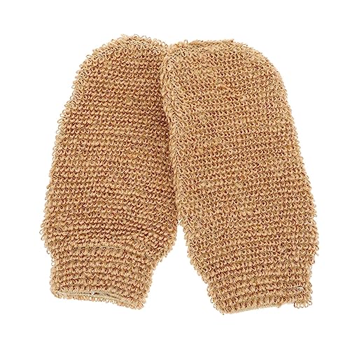 DECOMELODY 2 STÜCK Jute Peelinghandschuhe für Dusche Exfolierende Waschhandschuhe zur Körperreinigung Sanftes Peeling für Damen und Herren für Tägliche Hautpflege von DECOMELODY