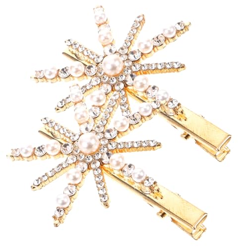DECOMELODY 2 Stck Schneeflocken Haarclips mit Perlen und Strass Damen Haarschmuck Elegant für Party Weihnachten und Alltag Langlebig Leicht Modisch von DECOMELODY