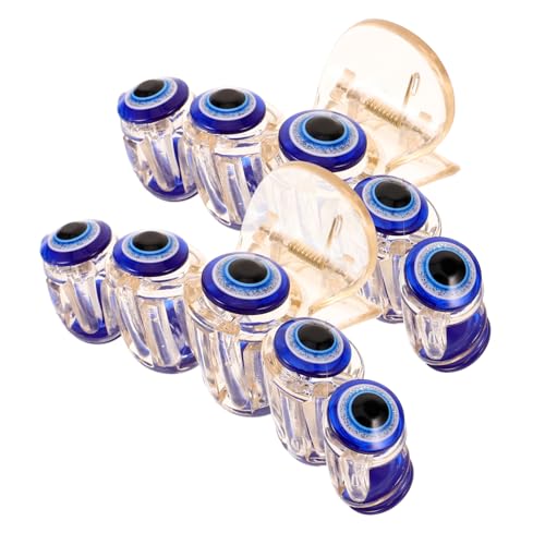 DECOMELODY 2 Stck. Teiliges Blaue Evil Eye Haarklammern Große Stabile Haar Klammern für Dickes Haar Modisch Dekorative Haarspangen aus Robustem Resin Schmerzfreier Sitz für Damen und Mädchen von DECOMELODY