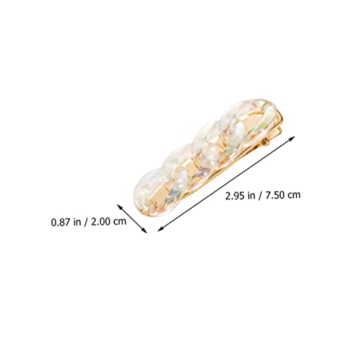 DECOMELODY 2stücke Acryl Kette Haar Clip Kreative Frauen Haar Accessoire Haarschmuck Mädchen Haarclip Entenschnabel Clip von DECOMELODY